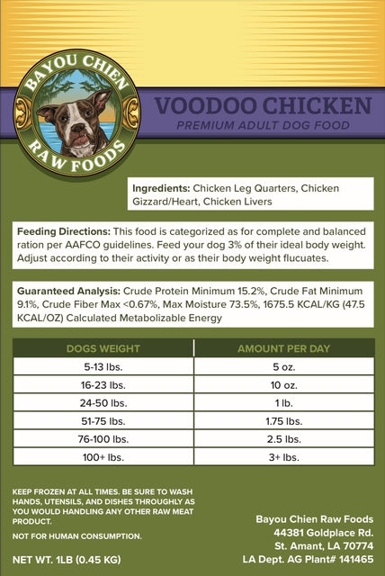 Voodoo Chicken- Raw Dog Nutrition